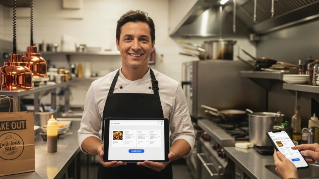 happy owner for having own restaurant online ordering system